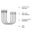 4-Pack Short iPhone Charger Cable 1FT, Braided Lightning to USB Fast Charger for iPhone 12 Pro Max/11/X/8/7/6S Plus,