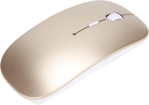 Keyboard Mouse Combo Set, 78 Keys Portable 2.4Ghz Kit with 4 Nonslip Foot Pads for Windows Notebook Desktop (Gold)