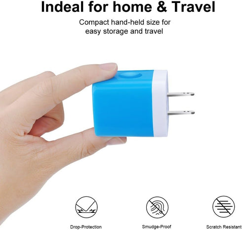 Sicodo USB Wall Charger, 2-Pack Universal 3.1A Quick Wall Plug Charger Cubes for iPhone and Samsung
