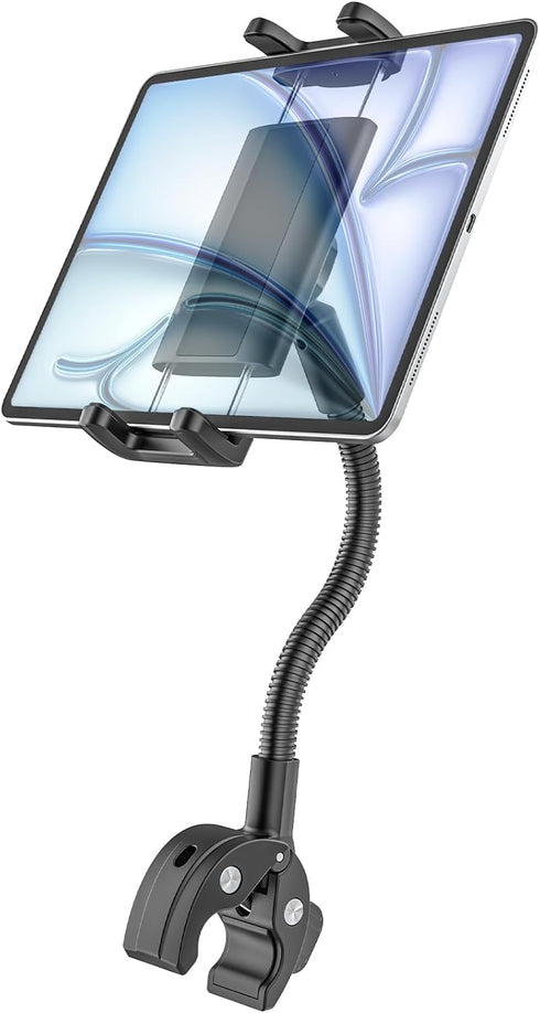 Kolasels Spin Bike Tablet Holder, Gooseneck Tablet Holder for Wheelchair, Stroller, Indoor Cycling,