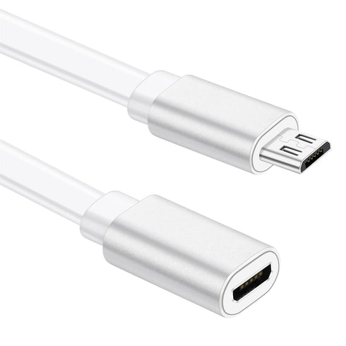 Sumind 10 ft Micro USB Extension Cable (4 Pcs) - Female to Male, Compatible with Wireless Security Cameras, White.