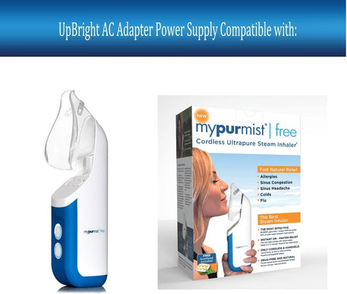 UpBright 20V AC/DC Adapter Compatible with MyPurMist Free OSB1 Cordless Ultrapure Steam Inhaler ATS024T-W200U LPS ATS024TW200U YHY-20001200 WL200024US-W 1.2A Switching Power Supply Battery Charger PSU