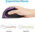 Ergonomic Wireless Mouse, Rechargeable Vertical Mouse for Right Handed with 6 Buttons for Laptop, Desktop, PC (Purple)