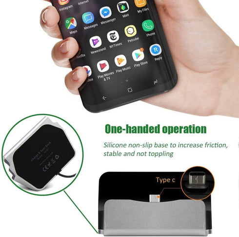 USB C Charging Dock Stand, Fast Charging Station for iPhone 15 Series, Samsung Galaxy, Switch, and More Type-C Phones