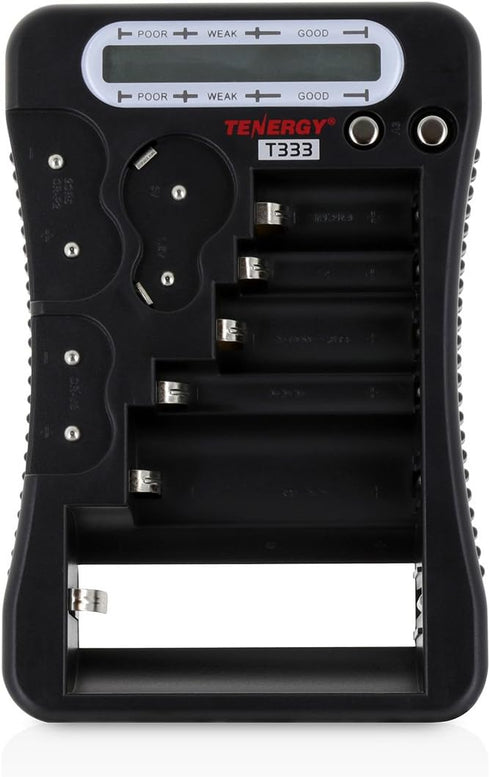 Tenergy T-333 Universal Battery Tester, LCD Display, Cell Checker, Multi-Purpose Small Battery