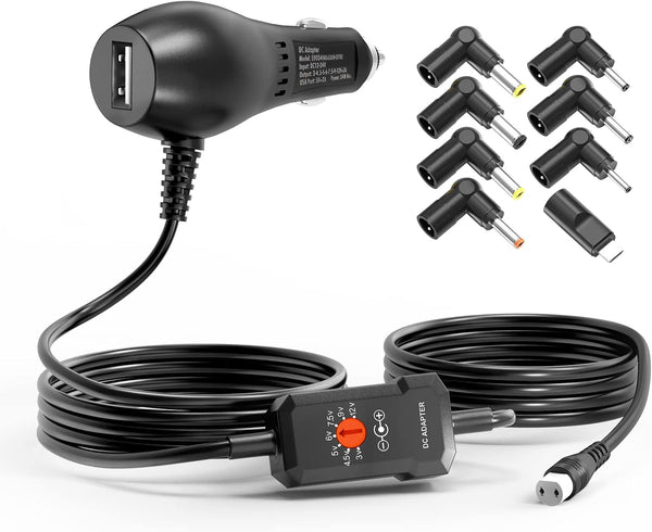 Powseed DC Car Charger - Universal Power Adapter with USB Port for Dash Cam, Breast Pump, Speaker, Smart Phone, Tablet