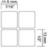 English US Non Transparent Keyboard Stickers, Black Background, 11x13mm