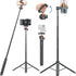 VRIG TP16 Camera Tripod - 55 inch Extendable Phone Selfie Stick Stand with 2 in 1 Phone Clip, 360° Ball Head