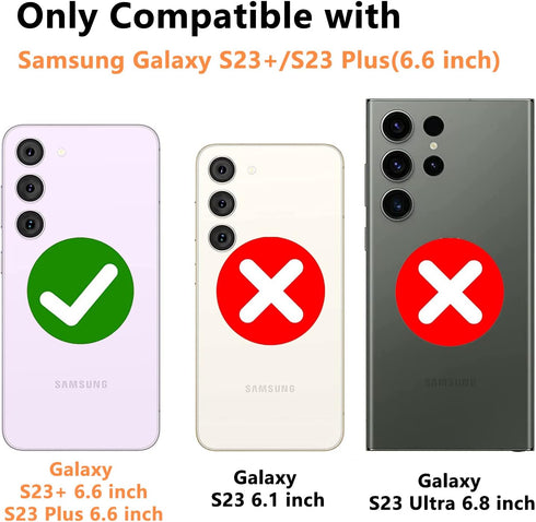 for Samsung Galaxy S23 Plus Case Galaxy S23+ Case with Kickstand Armor Magnetic Ring Rugged Protective Military Grade Shockproof Case for Galaxy S23 Plus Phone Case (Red)