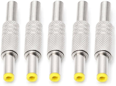VLSQHNCF 5Pcs 5.5x2.5mm Male Plug Metal Connector Adapter for MP3 Player MP4 Player