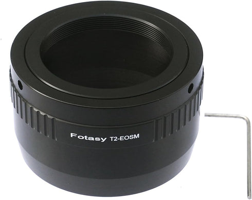 Fotasy Adjustable T Mount Lens to Canon EF-M Adapter, T2 EFM, Compatible with Canon EF-M Mirrorless Cameras