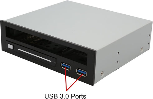 Syba 5.25" Bay Adapter for Slim Optical Drive, 2.5" Trayless Rack for HDD SSD, USB Hub - SY-MRA55005