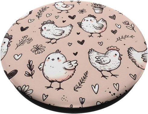 Funny Chickens Pattern PopSockets Standard PopGrip Chicken