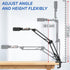 Overhead Phone Mount, Articulating Arm Cell Phone Holder with LED Light, Flexible Phone Stand for Live Streaming, Video
