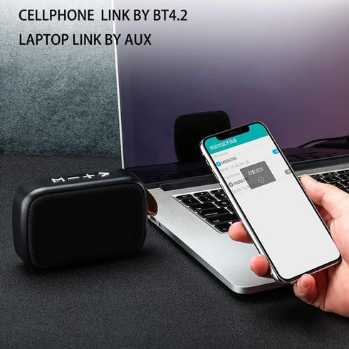 Cuifati Wireless Bluetooth Speaker, Portable Mini Subwoofer with FM Radio & Crystal Clear Stereo Sound - Blue
