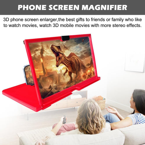 Londehuhai 12" 3D Screen Phone Magnifier, HD Mobile Phone Magnifier Projector Screen for Movies,Videos, Gaming Portable