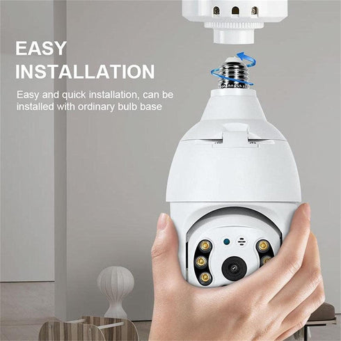 360 Security Cameras Wireless Outdoor, 2.4GHz & 5GHz WiFi Light Bulb 1080p Security Camera, Motion Detection, Two-Way