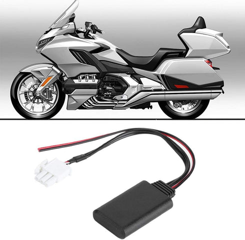 Qiilu 3-Pin AUX Bluetooth Adapter for Honda GL1800 Goldwing Car, Wireless Audio Cable Adapter