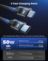 SUPERONE 3-in-1 Car Charger with Retractable Cords, USB C Charger Adapter for iPhone 15/14/13/12/11 Pro Max, Samsung