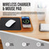 Oliver Gray 3-in-1 Wireless Charger & Mouse Pad, Charging Mat + Phone Holder, Wooden Finish, Vegan Leather