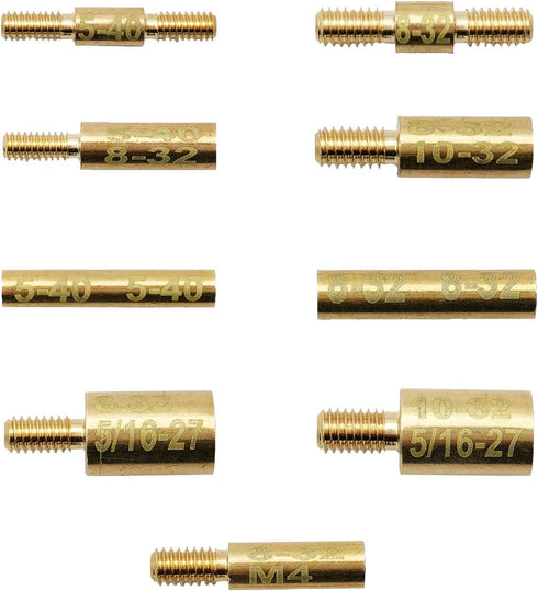 Gun Cleaning Rod Fitting Adapters, 9 pcs Pack with Various Threads in Male or Female