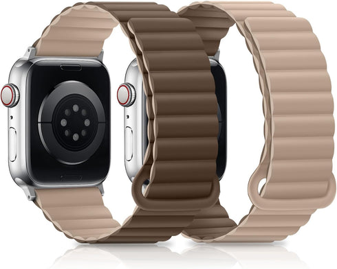 HITZEE Double Sided Silicone Magnetic Band for Apple Watch, Compatible with 49mm, 45mm, 44mm, 42mm, 41mm, 40mm, 38mm