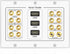 TNP Home Theater Wall Plate - 3-Gang 7.2 Surround Sound Distribution w/Premium Gold Plated Copper Banana Binding Post Coupler for 7 Speakers, 2 RCA Jack for Subwoofer, 3 HDMI Port for UHD 4K HD 1080P by TNP Products