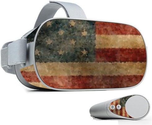 MightySkins Skin for Oculus Go Mobile VR - Vintage Flag | Unique Vinyl Decal Wrap Cover | Easy to Apply, Remove | Made