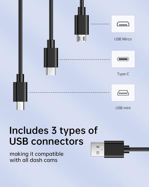 VASTHOME 12-pin 3 (5V/2A Dash Cam Power Adapter Type A Compatible with Select Toyota Tacoma Highlander Sienna Honda