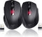 Wireless Mouse, D-09 USB Cordless Mice for Laptop, Ergo Grips, 5-Level 2400 DPI, Portable for PC