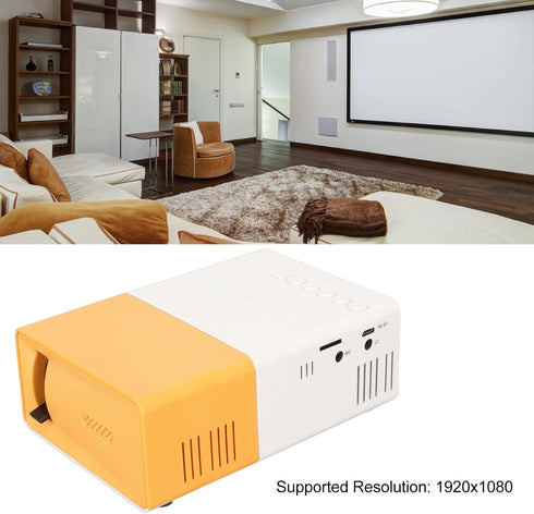 Goshyda YG300 Mini Projector, Full HD 1080P Home Theater LCD Video Projector for AV, VGA, USB, Smartphone, Laptop