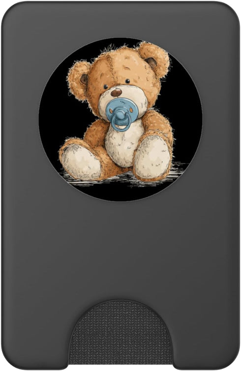 Pacifier Teddy Bear Outfit Cute Teddy Baby with Pacifier PopSockets PopWallet for MagSafe