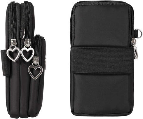 Women Nylon Cell Phone Purse, Travel Crossbody Bag, Wristband Sport Armband Wallet for Galaxy S10 Plus, S9 Plus, A50,