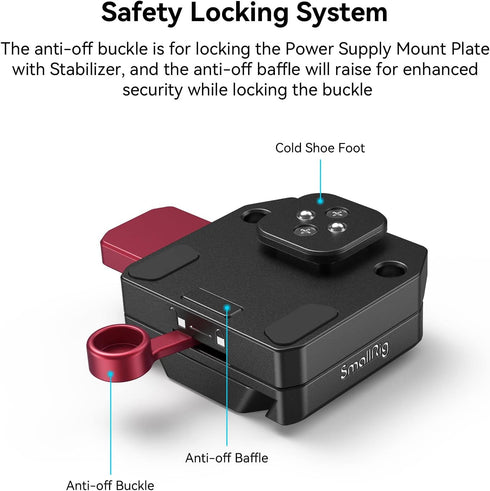 SmallRig Mini V Mount Battery Plate for DJI RS 3 / RS 3 Pro/RS 2 / RSC 2 Gimbals, V-Lock & Cold Shoe