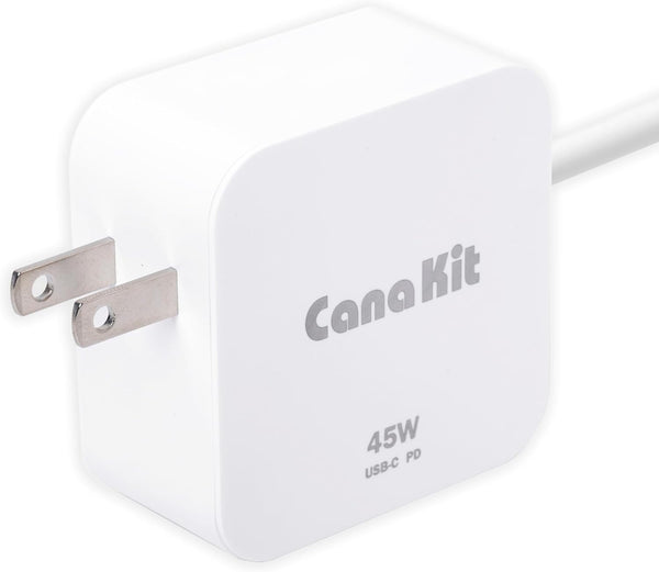 CanaKit 45W USB-C Power Supply with PD for Raspberry Pi 5 (27W @
