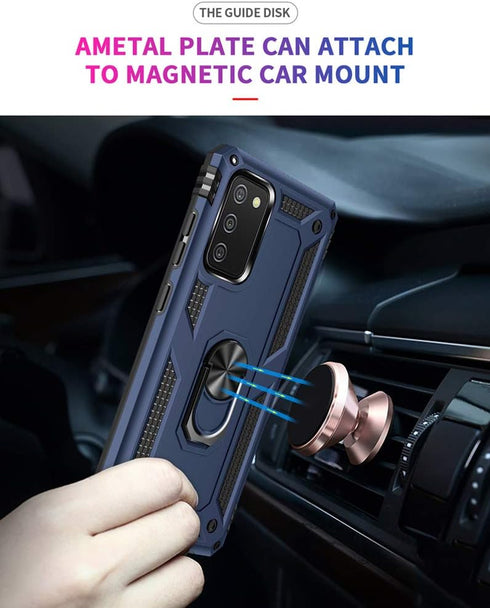 Galaxy A02S Case with HD Screen Protector, Military Grade Hybrid Hard PC Soft TPU, Shockproof Protective Case (Blue)