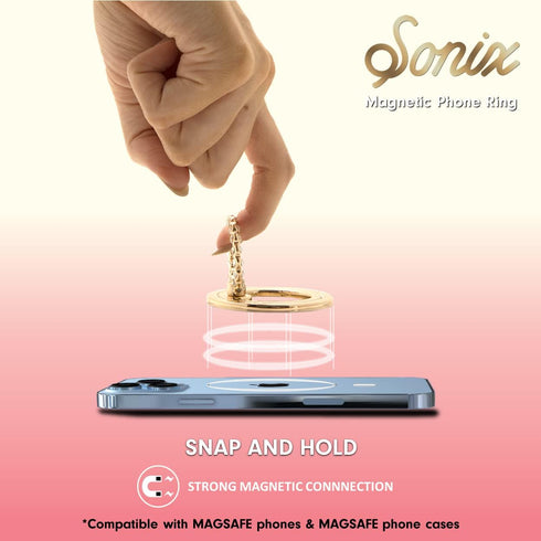 Sonix Magnetic Phone Grip and Ring Holder, Compatible with MagSafe, Rotatable Kickstand for iPhone 15