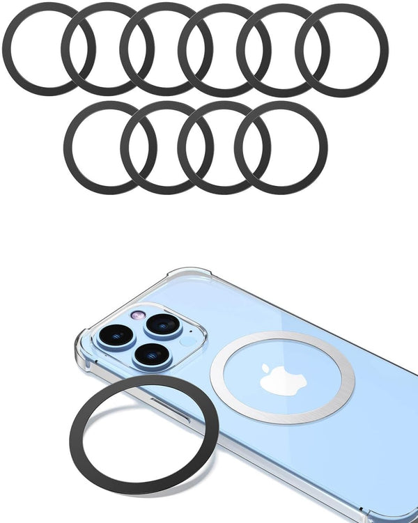 10 PCS Ultra-Thin Magsafe Sticker for MagSafe Ring, Compatible with iPhone 15 Pro Max, 15/14/13/12 Series, Black