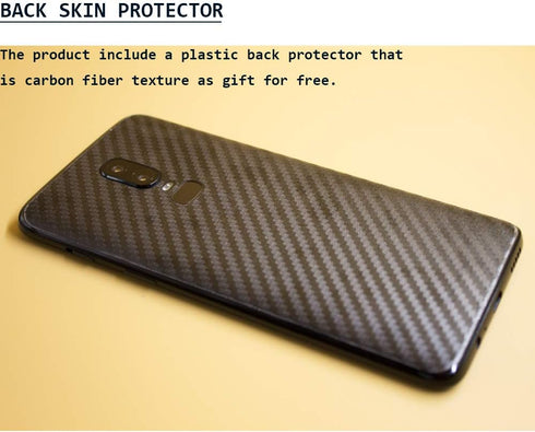 Ibywind Screen Protector for OnePlus 6 with 2Pcs Tempered Glass, 1Pc Backing Carbon Fiber Film, Easy to Install