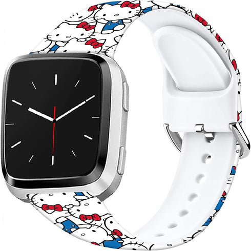 Hello Ki Sweet Blue Bands Compatible with Fitbit Versa 2/Versa/Versa Lite/Versa SE Band Fancy Soft Sport Silicone Cartoon Holiday Strap Men Women