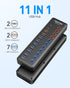 Wenter Powered USB 3.0 Hub, 48W 11-Port USB Hub Splitter with 7 Data Transfer Ports and 4 QC Charging Ports