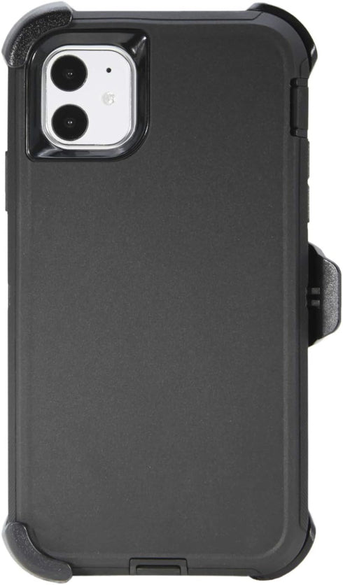 WallSkiN Case for iPhone 11 (6.1") Heavy Duty Military Grade Drop Protection Cover with Clip Stand – Black