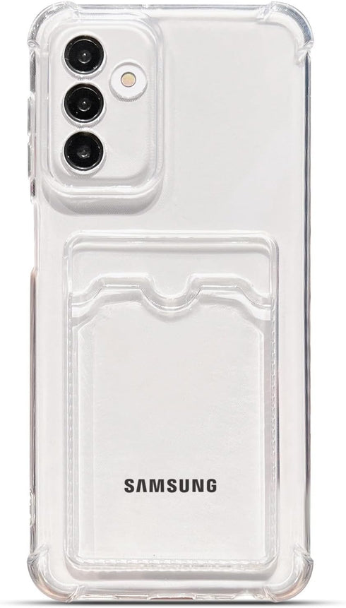 Tuokiou Clear Wallet Phone Case for Samsung Galaxy S24, Upgrade Clear Card Slot Case, Slim Fit Protective Soft TPU with