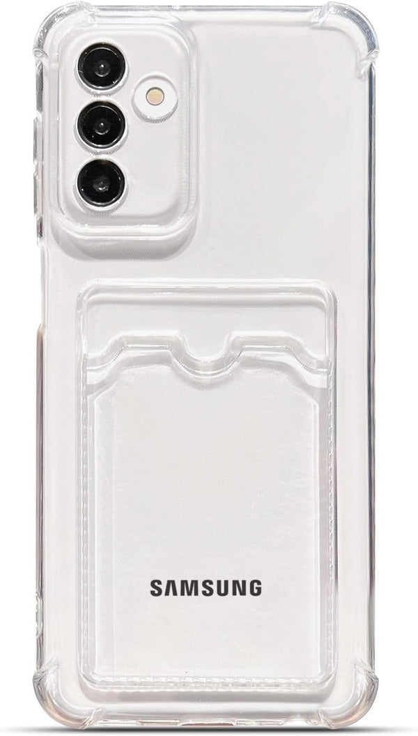 Tuokiou Clear Wallet Phone Case for Samsung Galaxy S24, Upgrade Clear Card Slot Case, Slim Fit Protective Soft TPU with
