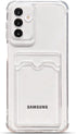 Tuokiou Clear Wallet Phone Case for Samsung Galaxy S24, Upgrade Clear Card Slot Case, Slim Fit Protective Soft TPU with
