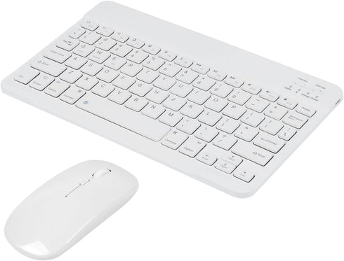 Bluetooth Keyboard and Mouse Combo - Ultra-Slim Portable Rechargeable Wireless Set for iPad, Mac OS, Android