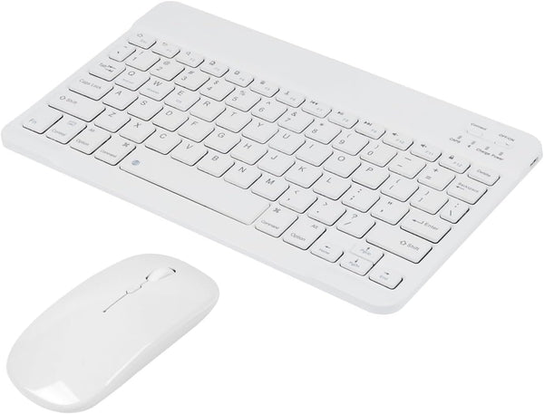 Bluetooth Keyboard and Mouse Combo - Ultra-Slim Portable Rechargeable Wireless Set for iPad, Mac OS, Android