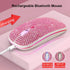 Bling Dazzling Bluetooth Mouse, 2.4GHz Rechargeable Wireless Slim Mouse with USB Receiver, Great Gift for Her