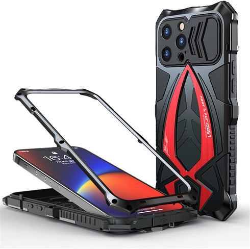 Metal Compatible Case for iPhone 13 Pro Max 6.7 inch 2021, with Screen Protector, Silicone 360° Full Camera Protection