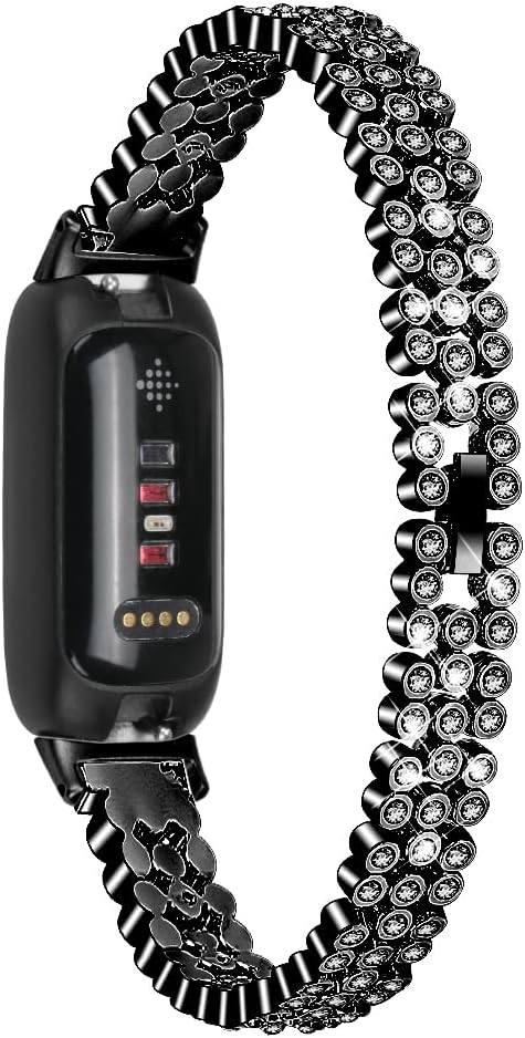 Slim Bling Bands Compatible with Fitbit Inspire 3 Smartwatch,Rhinestone Dressy Bracelet Replacement for Inspire 3 Wristbands Accessories Jewelry Strap Women Girl
